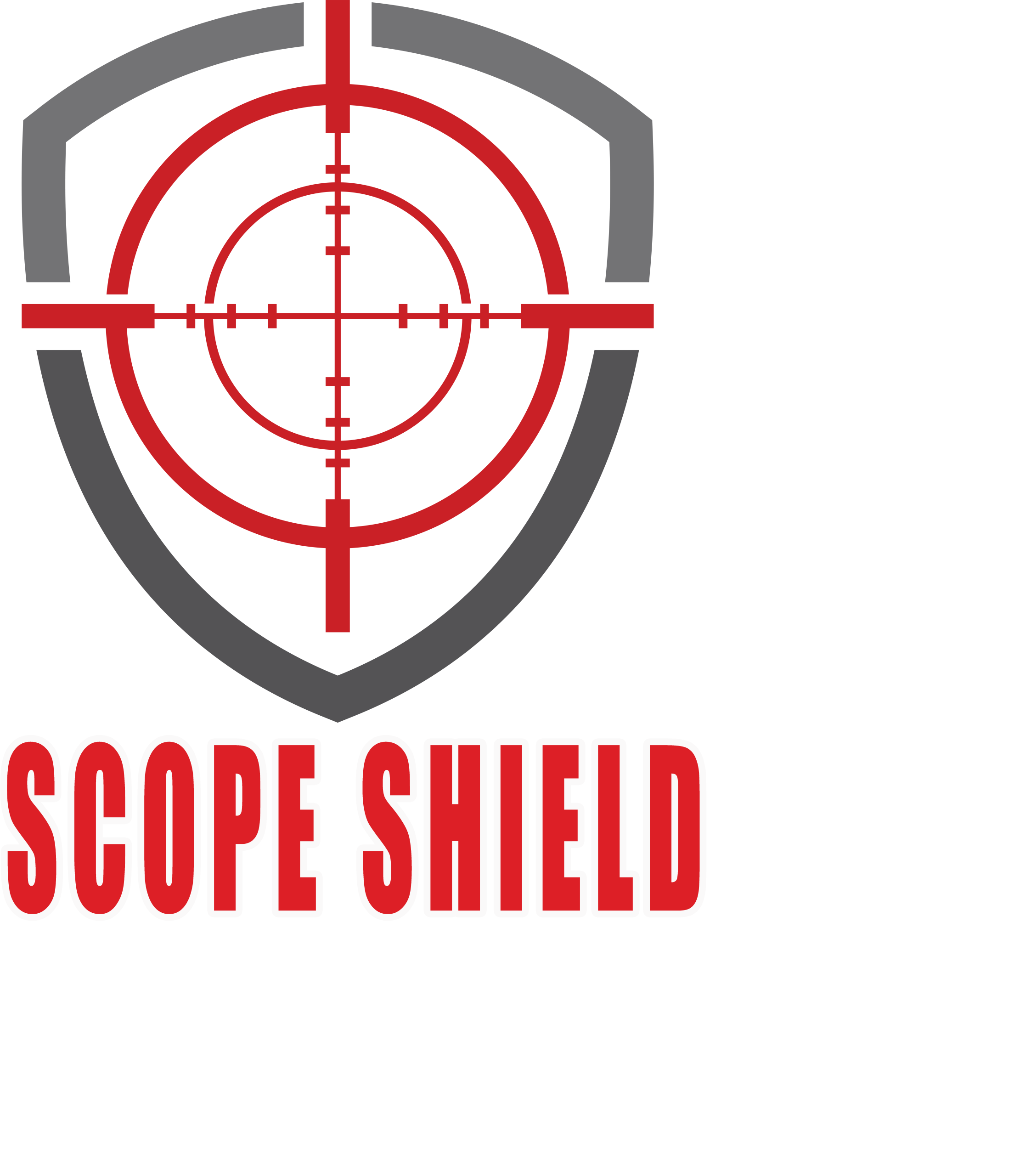 Logo featuring a shield design with a crosshair symbol and the text 'SCOPE SHIELD' in red.
