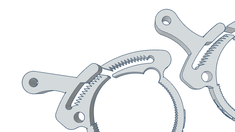 Two firearm accessory components displayed in a technical illustration style.