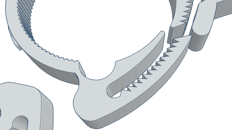 3D rendering of a firearm accessory component showing detailed features and textures.