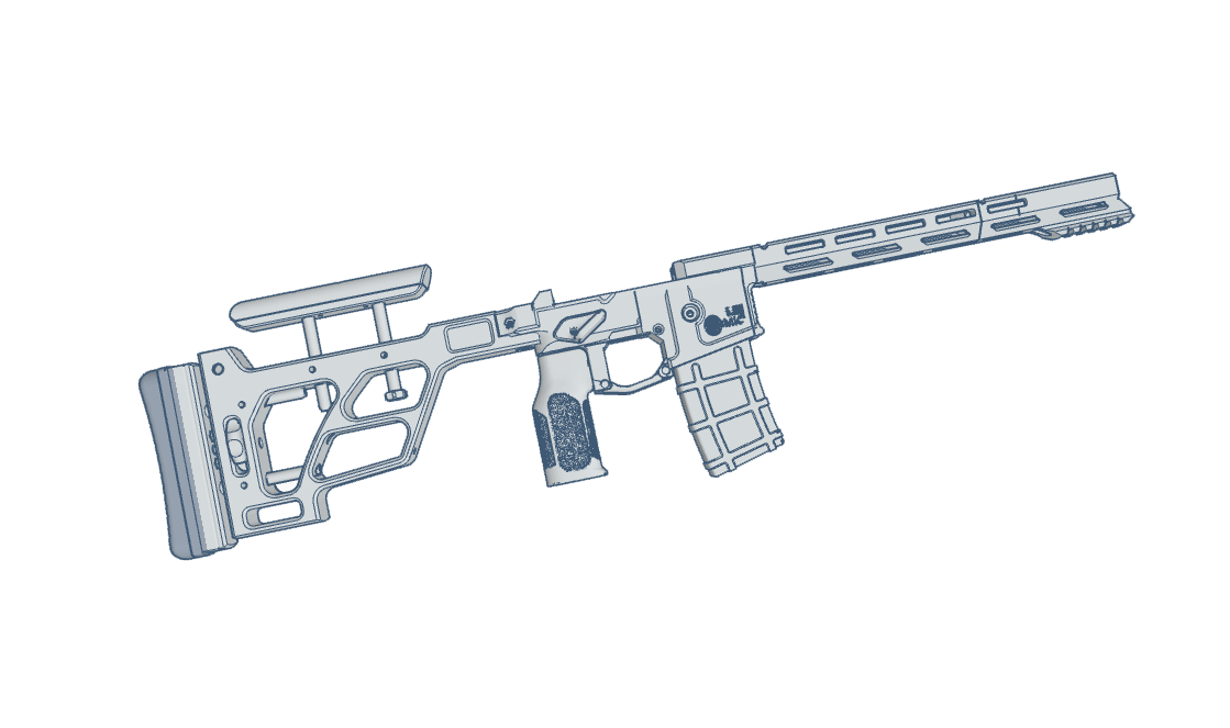 Illustration of the PR900W firearm accessory with a detailed design and structure.