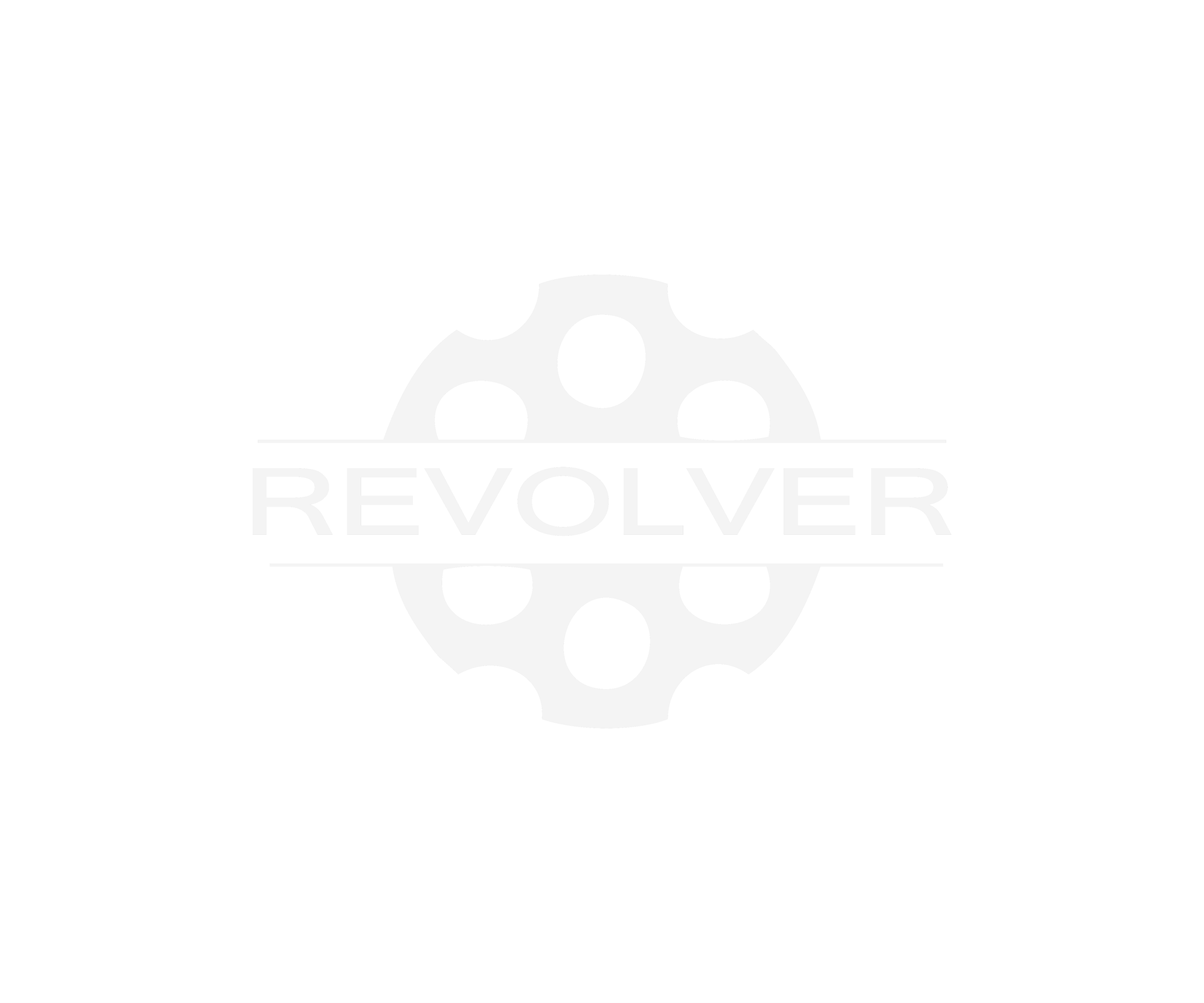 Logo design featuring the word 'REVOLVER' and a revolver cylinder graphic.
