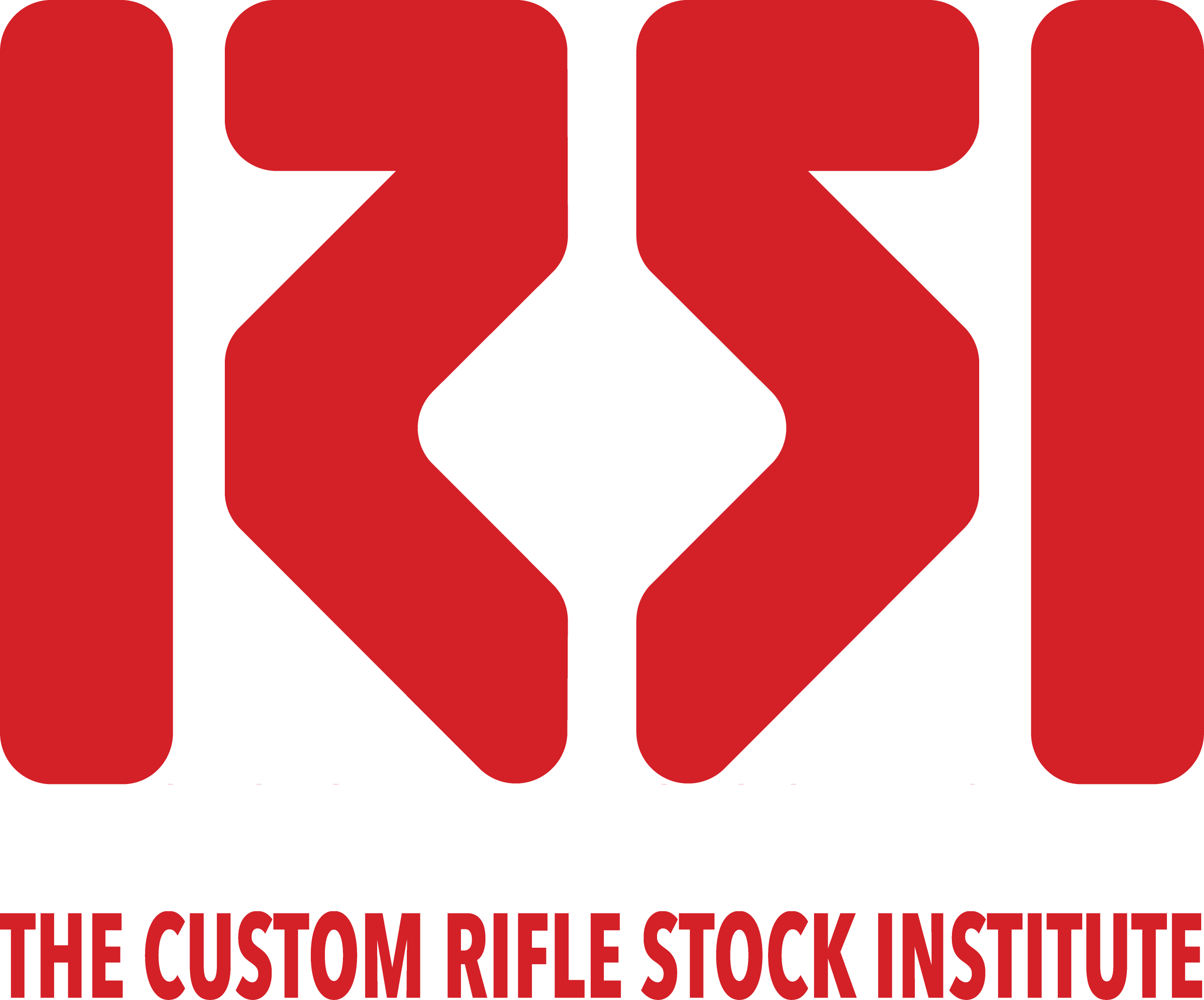 Red logo of the Custom Rifle Stock Institute featuring stylized letters RSI.