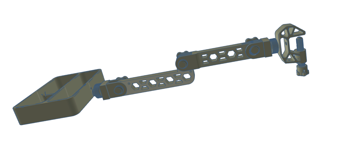 Adjustable mount for firearms accessories with a clamp and a scoop attachment.