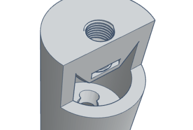 Close-up view of the end of an airgun barrel featuring a threaded opening and a sighting notch.